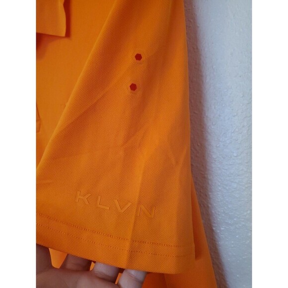 KLVN Golf Tech Polo Shirt Men's Size XL Orange Collared Front Pocket Snap Button - Picture 5 of 14